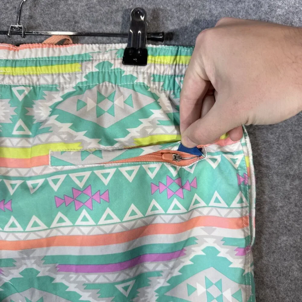 chubbie's Men's Aztec Neon Print Lined Swim‎ Trunks Size M